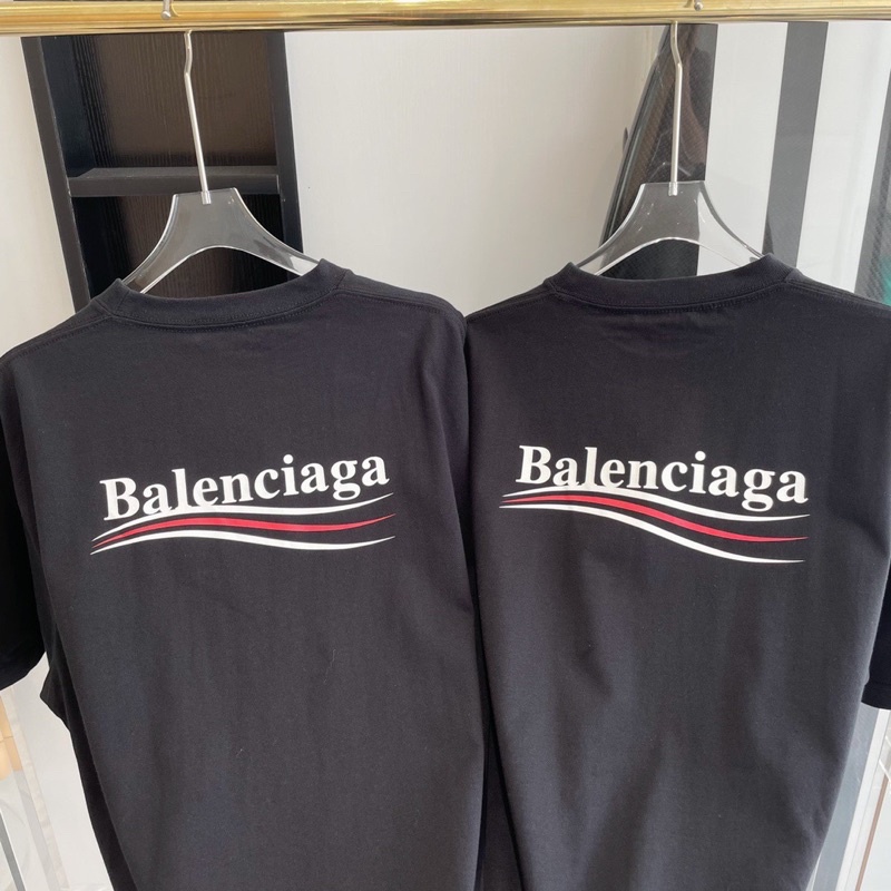 Áo Thun Balenc*iaga Wave Logo Printed bản cao cấp chuẩn 1:1, Áo Tee Balenc*iaga in chữ chất liệu cotton form oversize