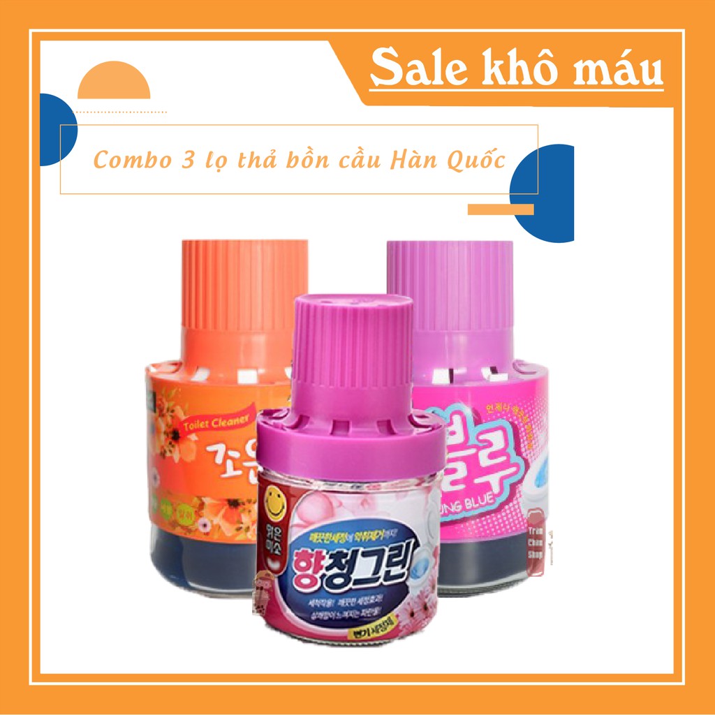 [COMBO GIÁ SỈ] Combo 3 lọ thả bồn cầu Hàn Quốc hương hoa (giao mẫu ngẫu nhiên)