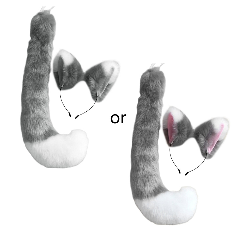 Đuôi Bông Hóa Trang Nhân Vật Anime Tai Sói Màu Sắc Tương Phản