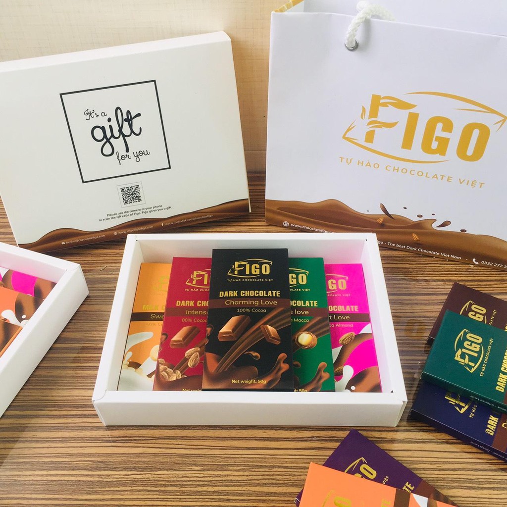 [Bán chạy] Combo 2 Hộp Dark Chocolate 85% Cacao và 70% Cacao Figo, Socola đen đắng Giảm cân, ăn kiêng, Keto, DAS