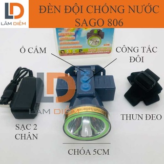 ĐÈN PIN SẠC ĐỘI ĐẦU SIÊU SÁNG CHÔNG NƯỚC T21 - SAGO 806