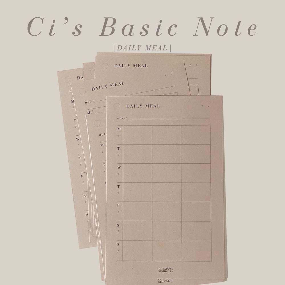 Ci's Basic Note - Daily Meal (Giấy ghi chú cơ bản)