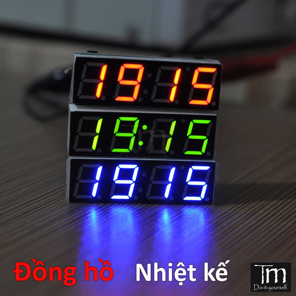 Modul Đồng Hồ Led Thời Gian Thực - Đo Nhiệt Độ - Điện Áp