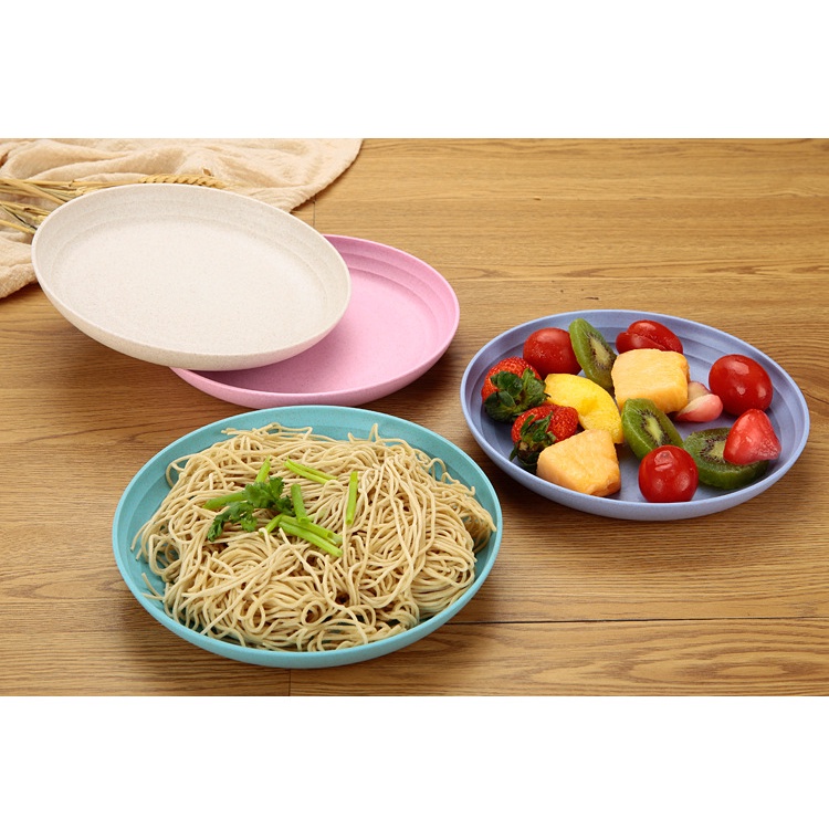 Bộ 4 Đĩa/Bộ Dĩa 4 Màu/Dĩa Tròn 19.7 cm Lòng Sâu/Đĩa Chất Liệu Lúa Mạch Thân Thiện Với Môi Trường
