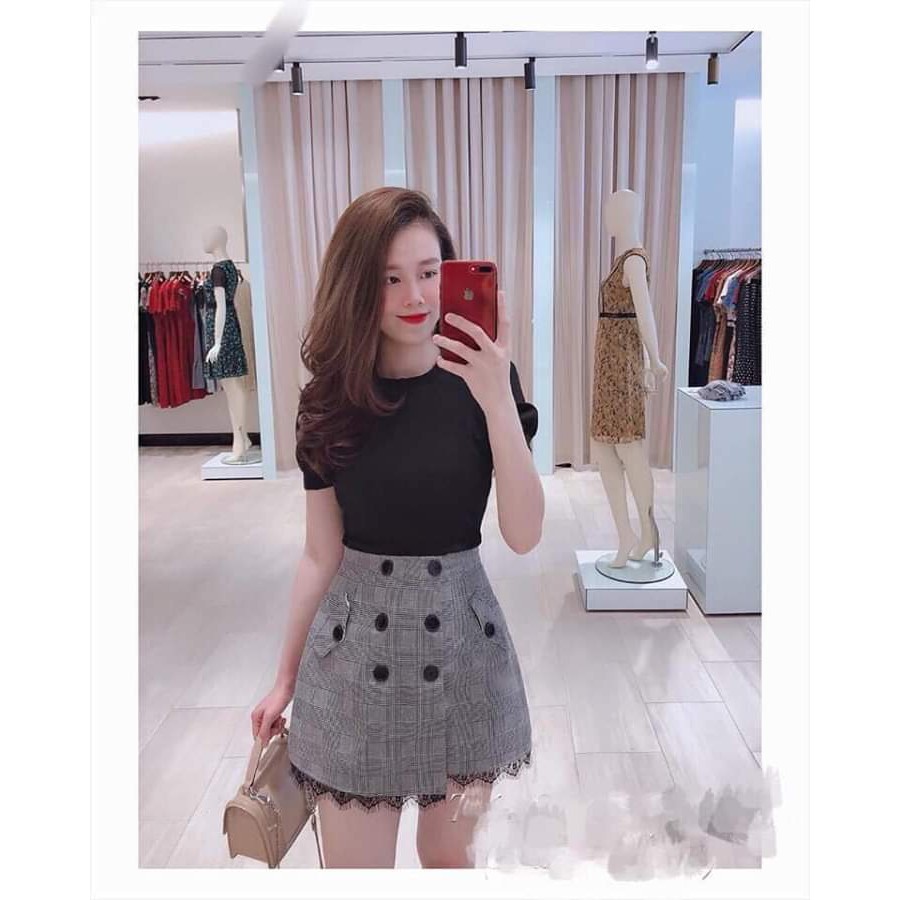 BÁN SỈ CHÂN VÁY CÚC KẺ VẠT CHÉO PHỐI REN -Hàng nhập khẩu | BigBuy360 - bigbuy360.vn