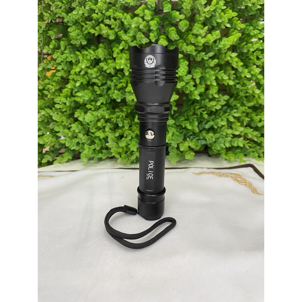 Đèn Pin LED Siêu Sáng Mini Cầm Tay Police HY-C6 H2Pro Cao Cấp- Pin Sạc 2300mah- Chiếu Xa 300m, Chống Nước- 3 Chế Độ Sáng
