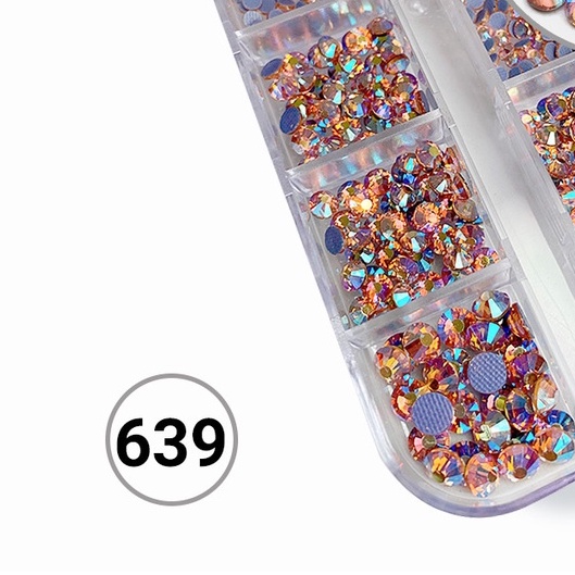 Đá Chân Lưới Nail 12 Khía Padparadscha Ab Đính Móng ANGELICA 639