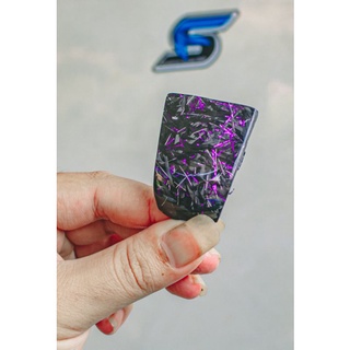 Nút đầu đèn exciter 150 2019 ốp vải carbon fiber foged sợi tím nhỏ