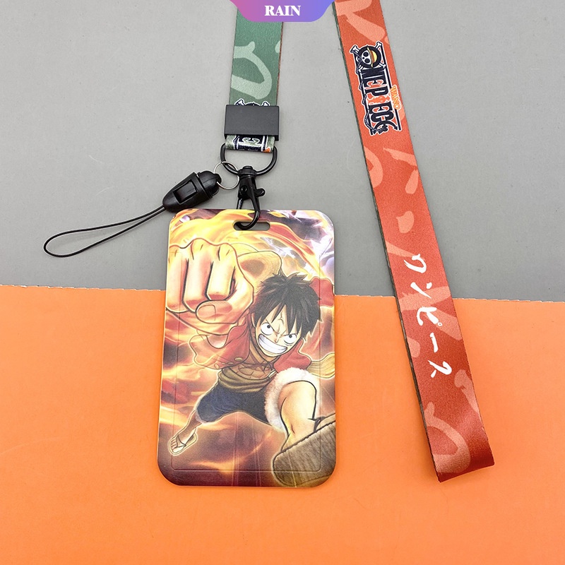 Bao Da Đựng Thẻ Gắn Dây Đeo Cổ In Hình Nhân Vật Hoạt Hình One Piece Luffy Roronoa Zoro Portgas·D· Ace