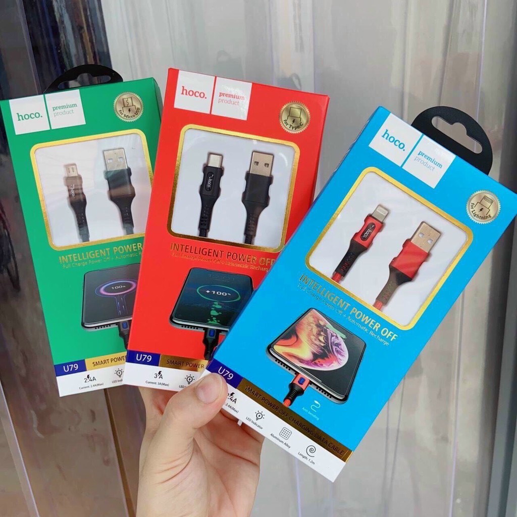 Cáp Sạc Tự Ngắt Chính Hãng HOCO 79 - Dành Cho IPhone , Androids - BH 12 Tháng