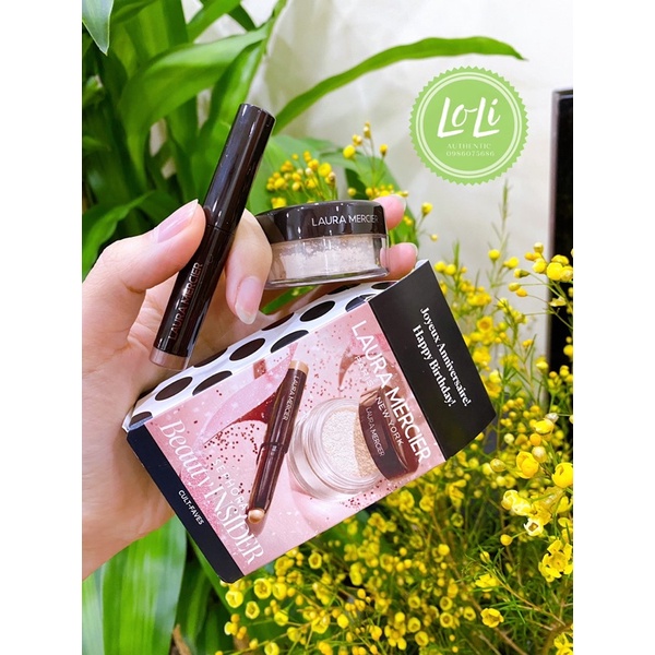 [MADE IN USA] Laura Mercier Set Makeup Laura Mercier Mini ( phấn phủ + nhũ mắt)