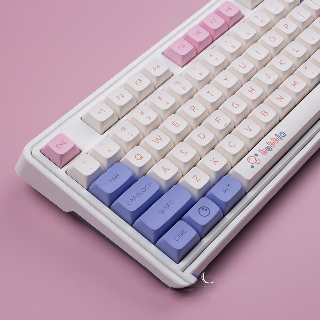 Keycap Bubble pink chiều cao XDA 129 nút in nhiệt dành cho bàn phím cơ
