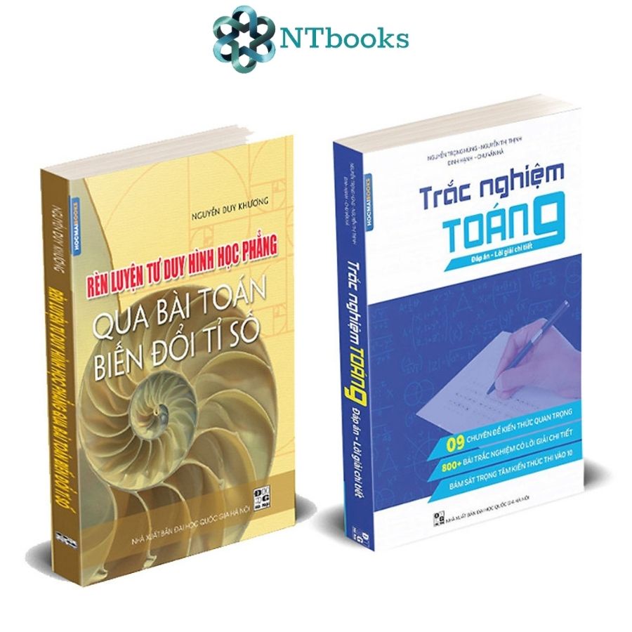 Sách - Combo luyện thi vào 10 môn Toán: Trắc nghiệm Toán 9 và Rèn tư duy hình học phẳng qua bài toán biến đổi tỉ số