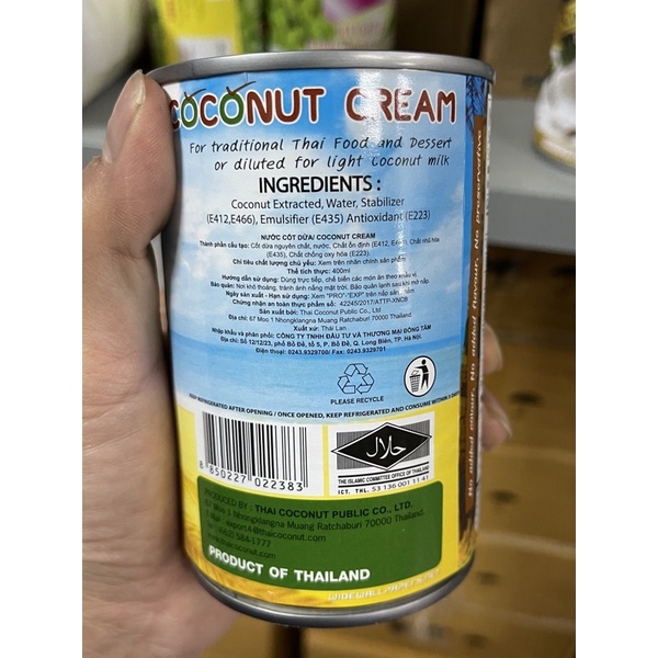 Nước cốt dừa Thaicoco NK Thái Lan 165ml