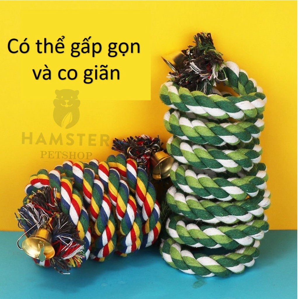 ĐỒ CHƠI DÂY THỪNG COTTON DẠNG XOẮN ỐC TREO LỒNG CHO SÓC , CHIM, VẸT