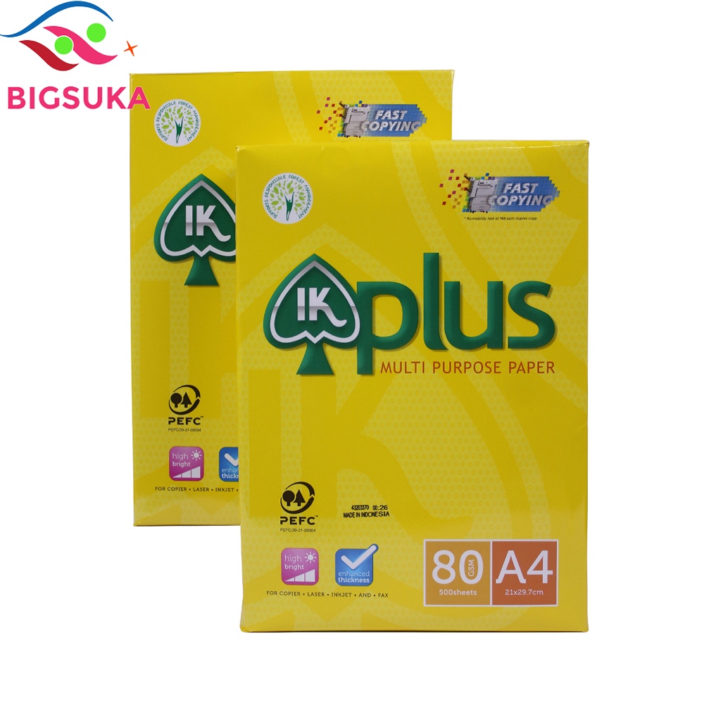 Giấy A4 IK Plus 80gsm 500 tờ - Chính hãng Indonexia BIGSUKA