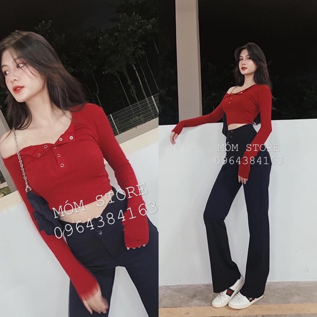 [Mã WASTUP giảm 10% tối đa 30K đơn 99K] Áo Crop Lệch Vai Tay Dài Siêu Xinh | BigBuy360 - bigbuy360.vn