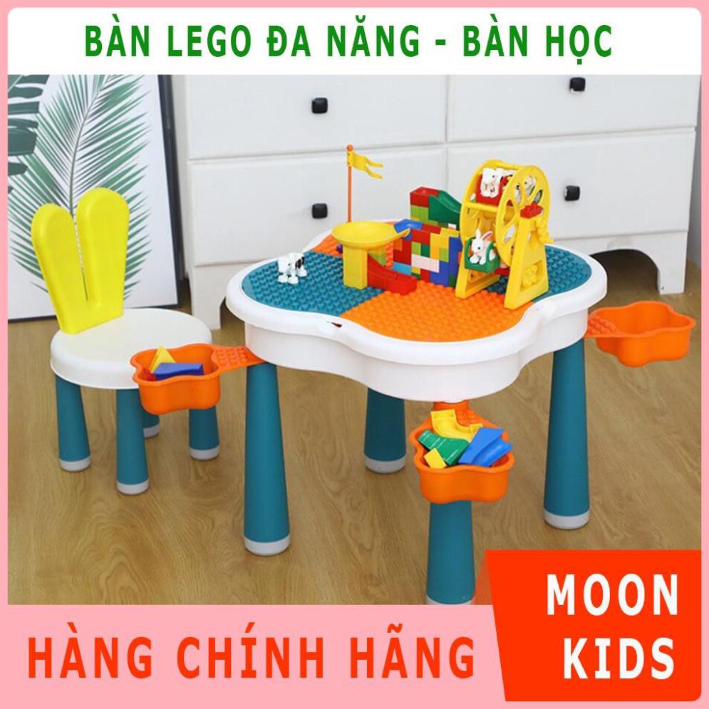 Bộ bàn lego đa năng hoa anh đào, Bàn học cho bé kèm 85 chi tiết Lego