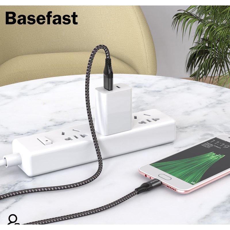Dây sạc Micro USB Basefast máy android - Cáp bọc dù siêu bền sạc nhanh cho Samsung , xiaomi