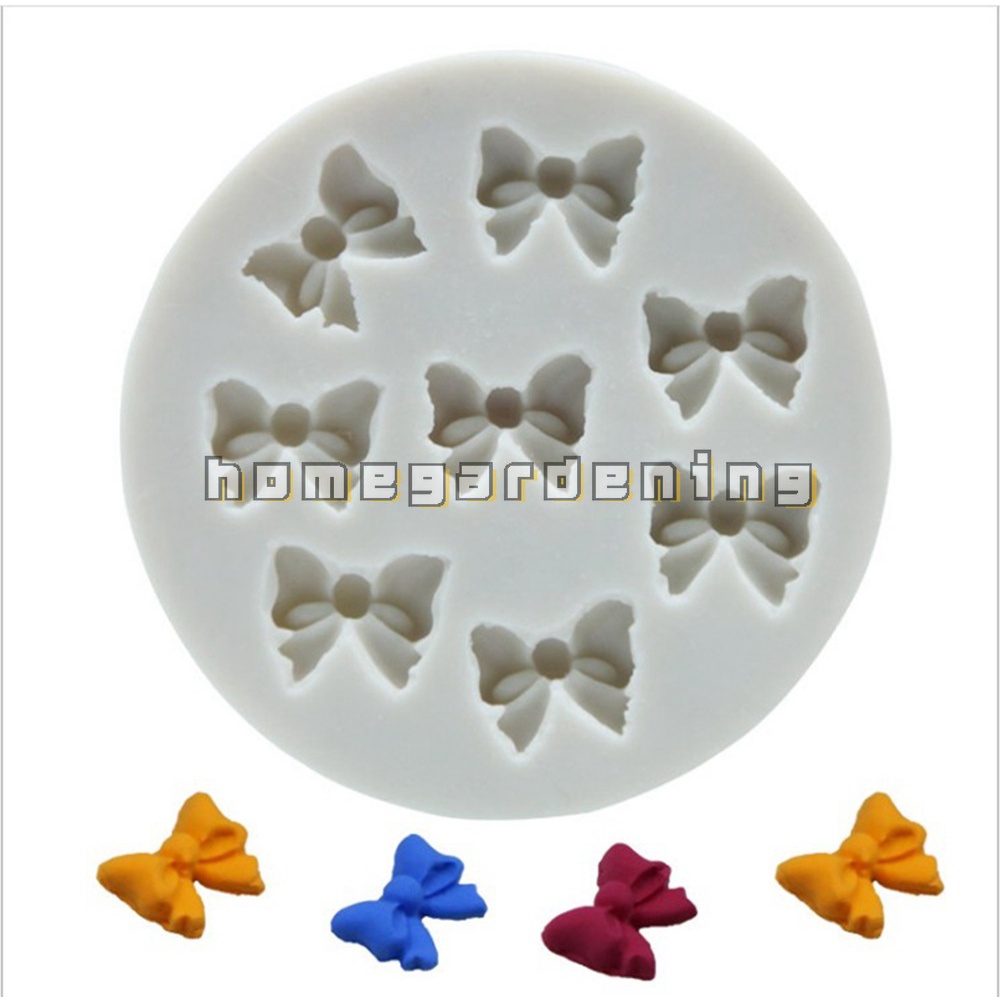 Khuôn Silicone Nhấn Bánh &amp; Socola Hình Nơ Ruy Băng