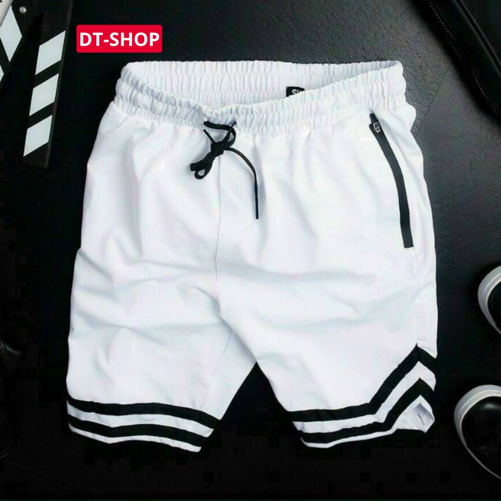 Quần đùi nam nữ unisex ống rộng chất thun poly cao cấp, dày dặn, co giãn nhẹ, chuẩn form dáng sooc thể thao