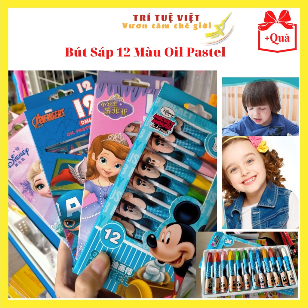 Bút Sáp 12 Màu Oil Pastel Không Độc Hại An Toàn Cho Bé TRITUEVIET