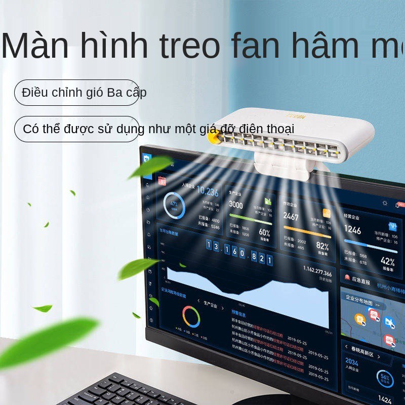 Màn hình treo quạt usb sạc mini sinh viên ký túc xá clip quạt đỏ cổng thông tin máy tính để bàn quạt điện nhỏ