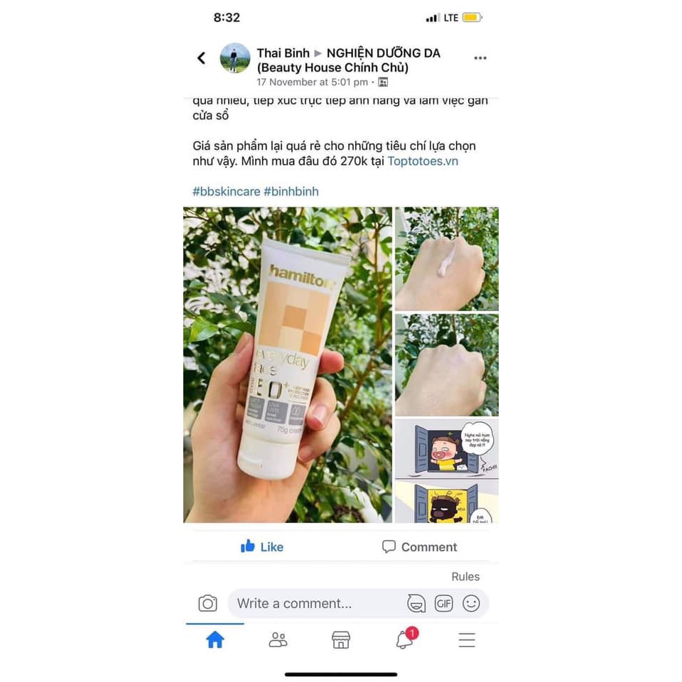Kem chống nắng Hamilton thích hợp cho Da Dầu, lỗ chân lông to | BigBuy360 - bigbuy360.vn
