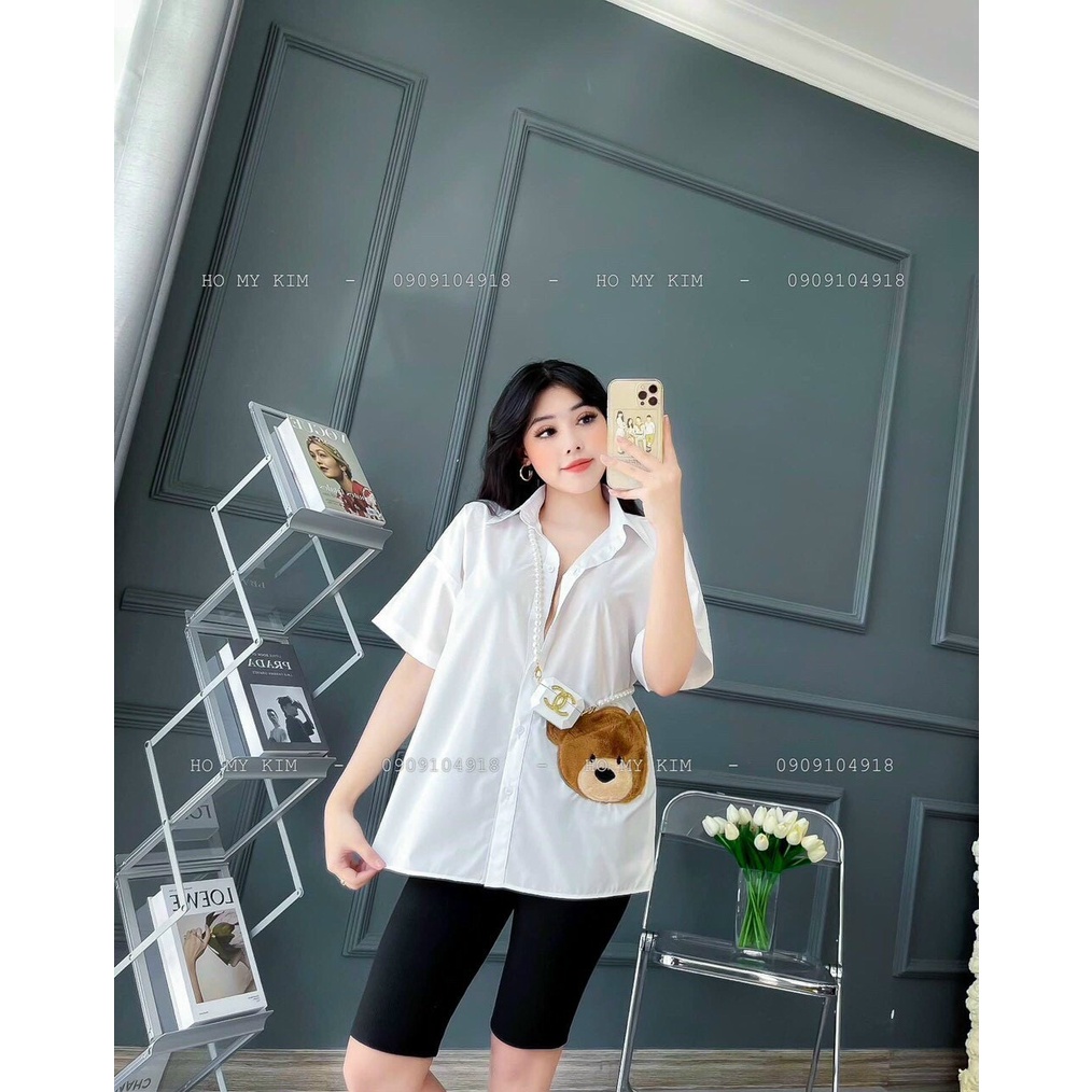 sét bộ đùi áo gấu thêu phối quần thun ôm