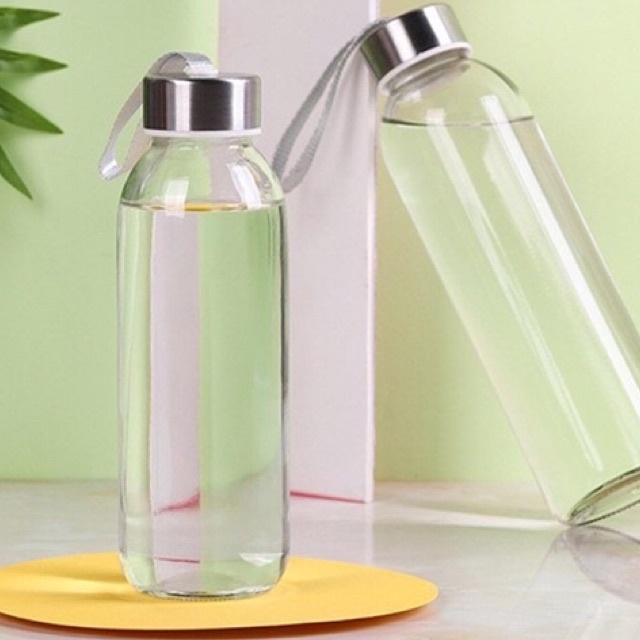 BÌNH ĐỰNG NƯỚC GIỮ NHIỆT THUỶ TINH 420ml (màu giao ngẫu nhiên)
