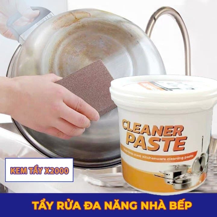 Kem tẩy xoong nồi đa năng X2000 CLEANER PASTE, Bột tẩy rửa nhà bếp tẩy mọi vết bẩn gỉ set siêu trắng sạch