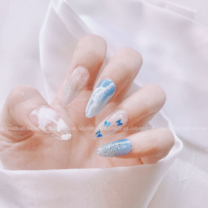 Nail box thiết kế đám mây nhũ xinh xắn nb015 julynails.vn