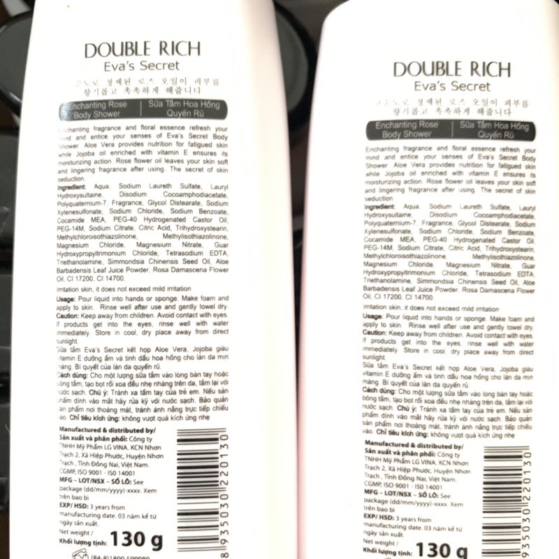 SALE SALE Sữa tắm Double Rich Eva's Secret Hoa Hồng 130ml ( hàng tặng ) | BigBuy360 - bigbuy360.vn