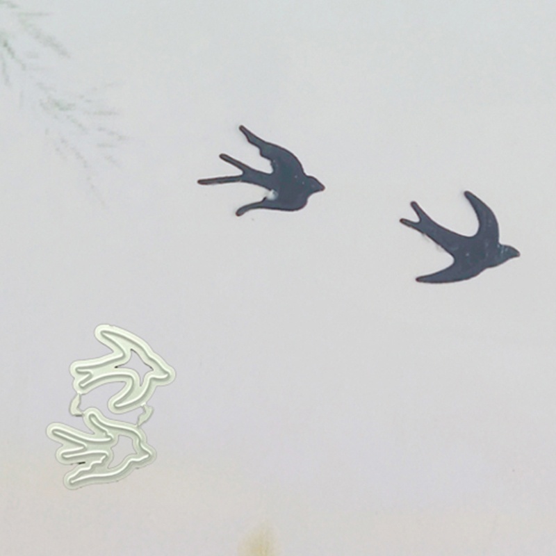 Khuôn Cắt Thẻ Trang Trí album Thủ Công Bằng Kim Loại Hình Chim Én