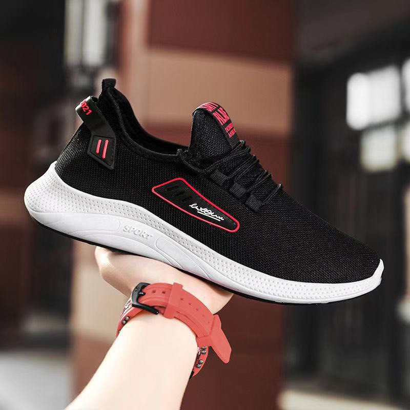 Giày nam sneaker vải thoáng khí AKBSS chữ ký viền có 2 màu