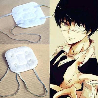 Mặt nạ mắt đơn Anime Đạo cụ COS Mặt nạ mắt Tokyo Corpse Ghoul với nghiên cứu gỗ vàng Mặt nạ mắt trắng Bông