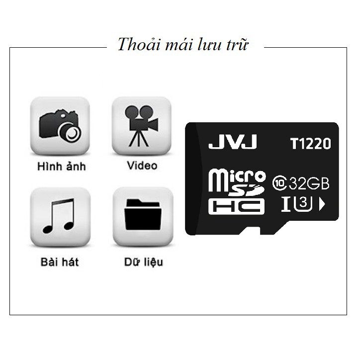 Thẻ nhớ JVJ 64GB/32GB/16GB/8GB/4GB tốc độ cao - Chuyên dụng class 10 U3, bảo hành 5 năm | WebRaoVat - webraovat.net.vn