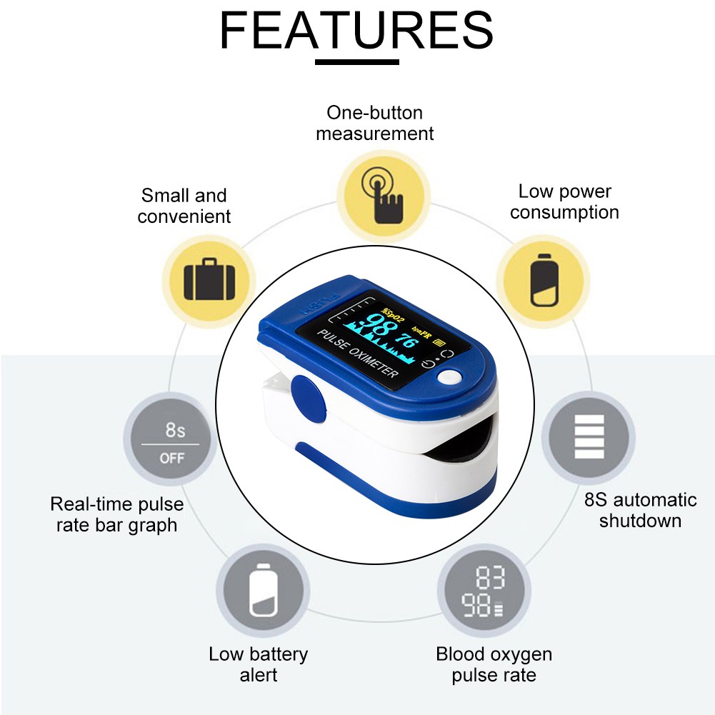 Finger Pulse Oximeter Blood Oxygen Sensor O2 SpO2 Monitor Heart Rate New
