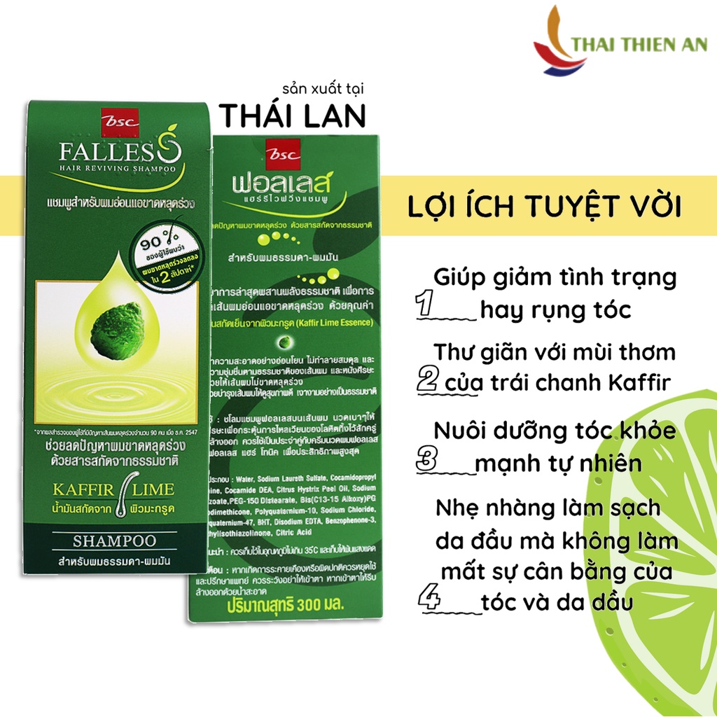 Dầu gội kích mọc tóc FALLES Thái Lan tóc thường nhờn hay bết dính - chai dầu gội nhập khẩu