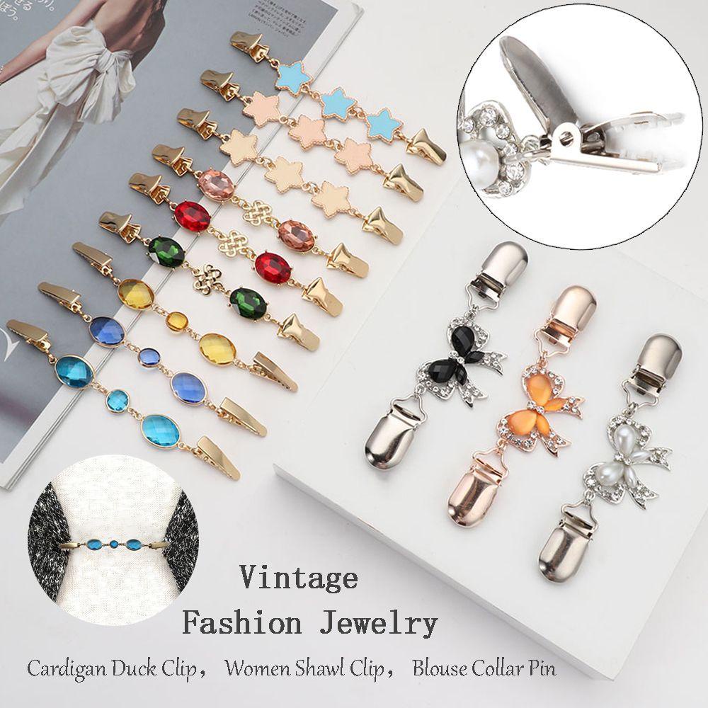 Kẹp Áo Cardigan Hình Hoa Hồng Thời Trang|Mặt Dây Chuyền Quyến Rũ|Kẹp Khăn Quàng Cổ Đính Đá Lấp Lánh Sang Trọng