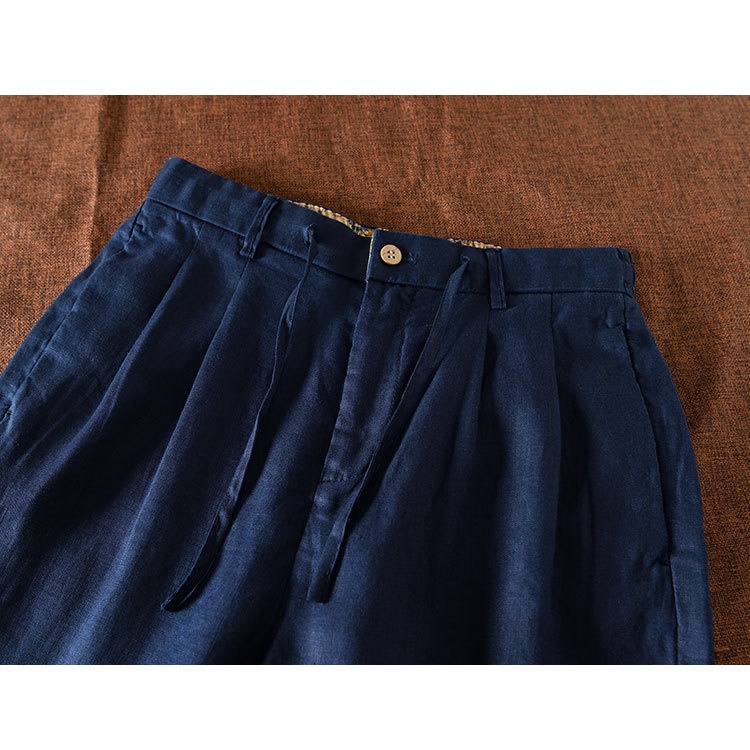 Quần Dài Vải Lanh Cotton Dáng Suông Rộng Co Giãn Màu Trơn Thời Trang Cho Nam