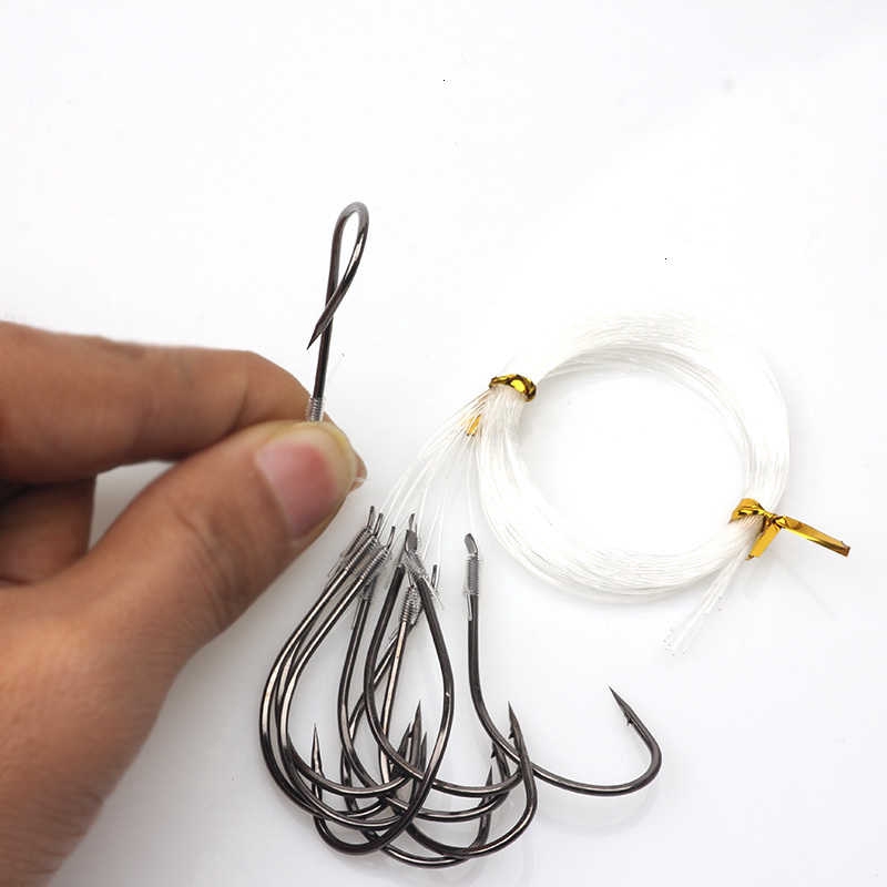 Set 10 lưỡi câu cá bằng thép carbon 24# tiện lợi