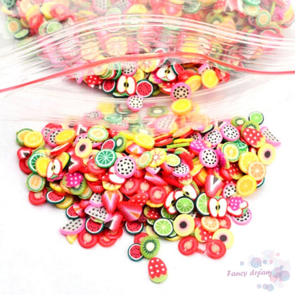 Set 1000 phụ kiện trang trí móng tay nghệ thuật chuyên dụng hình trái cây 3D