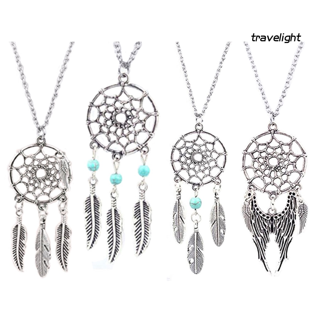 Vòng cổ Mặt Dreamcatcher Phối Lông Vũ Thời Trang Xinh Xắn Cho Nữ