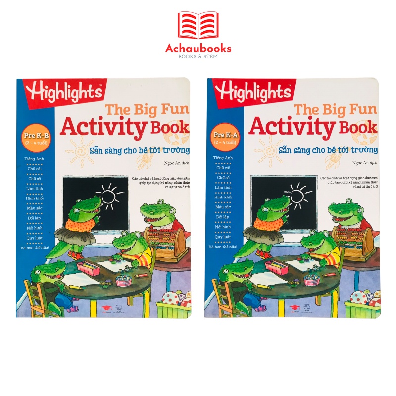 Sách The Big Fun Activity Book Pre K-A và Pre K-B Sẵn Sàng Cho Bé Tới Trường - Á Châu Books (  Bộ 2 cuốn, 2 - 4 tuổi )