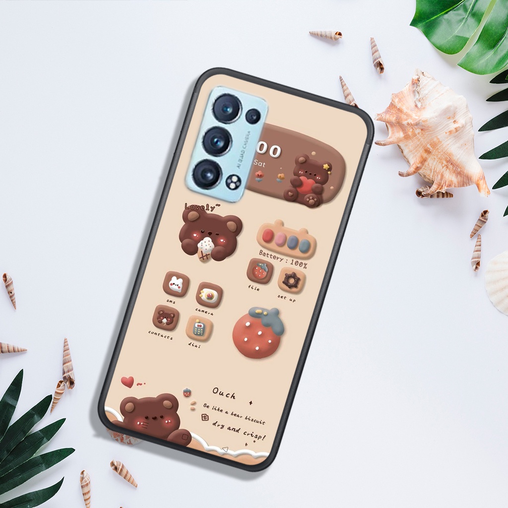 ỐP LƯNG OPPO RENO 6 4G - RENO 6 5G - RENO 6Z, IN HÌNH GẤU NÂU CHOCOLATE ĐÁNG YÊU.