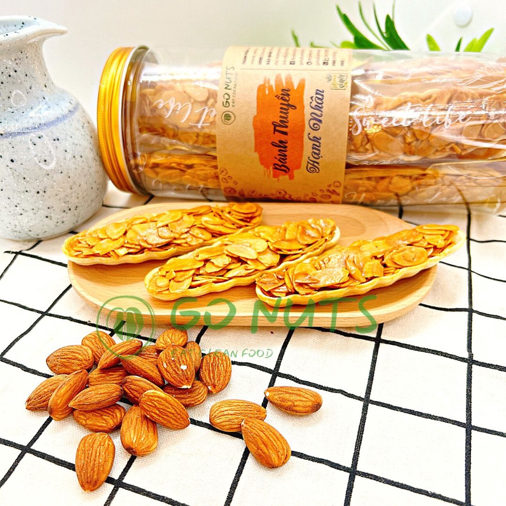 Bánh thuyền hạnh nhân GO NUTS không đường Bánh ăn kiêng hỗ trợ giảm cân Bánh ngũ cốc dinh dưỡng bánh healthy thuần chay