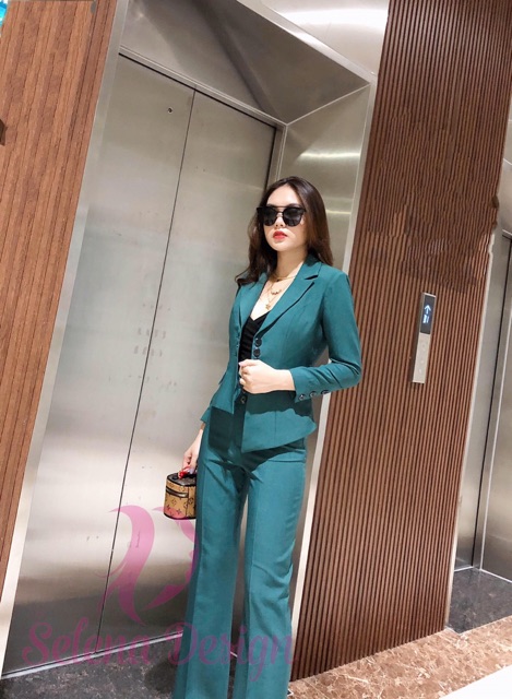 SET VEST XANH CAO CẤP🌸 DÁNG QUẦN ỐNG CÔN ĐỨNG ☘HÀNG THIẾT KẾ