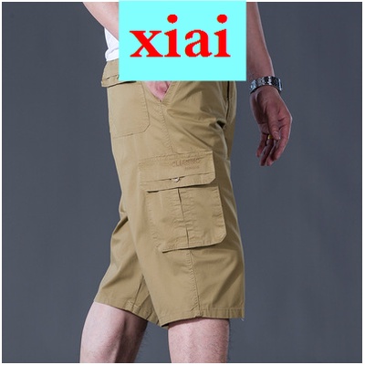 Quần short cotton ống rộng phong cách mùa hè cá tính cho nam trung niên