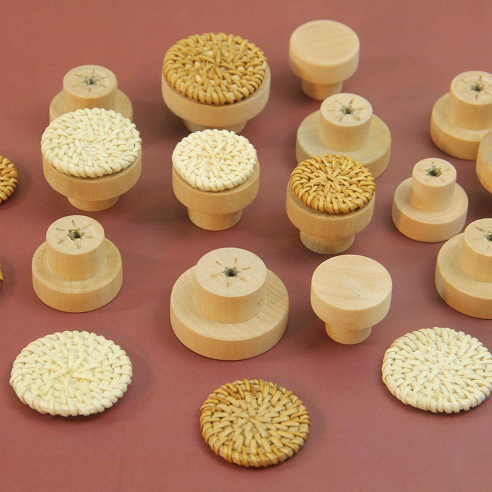 Núm Tay Nắm Ngăn Kéo Tủ Bằng Mây Đan Phong Cách Boho Sáng Tạo